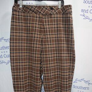 Carolina Blues Plus Plaid Slacks, Size 16